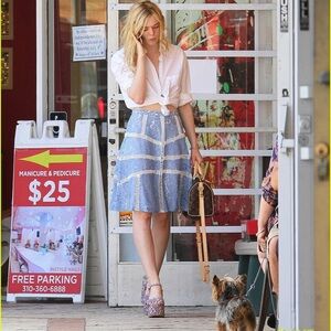 NBD "For Your Love" lace A-line skirt